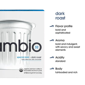Cambio Roasters dark chocolate and dried fruit notes in a bold cup