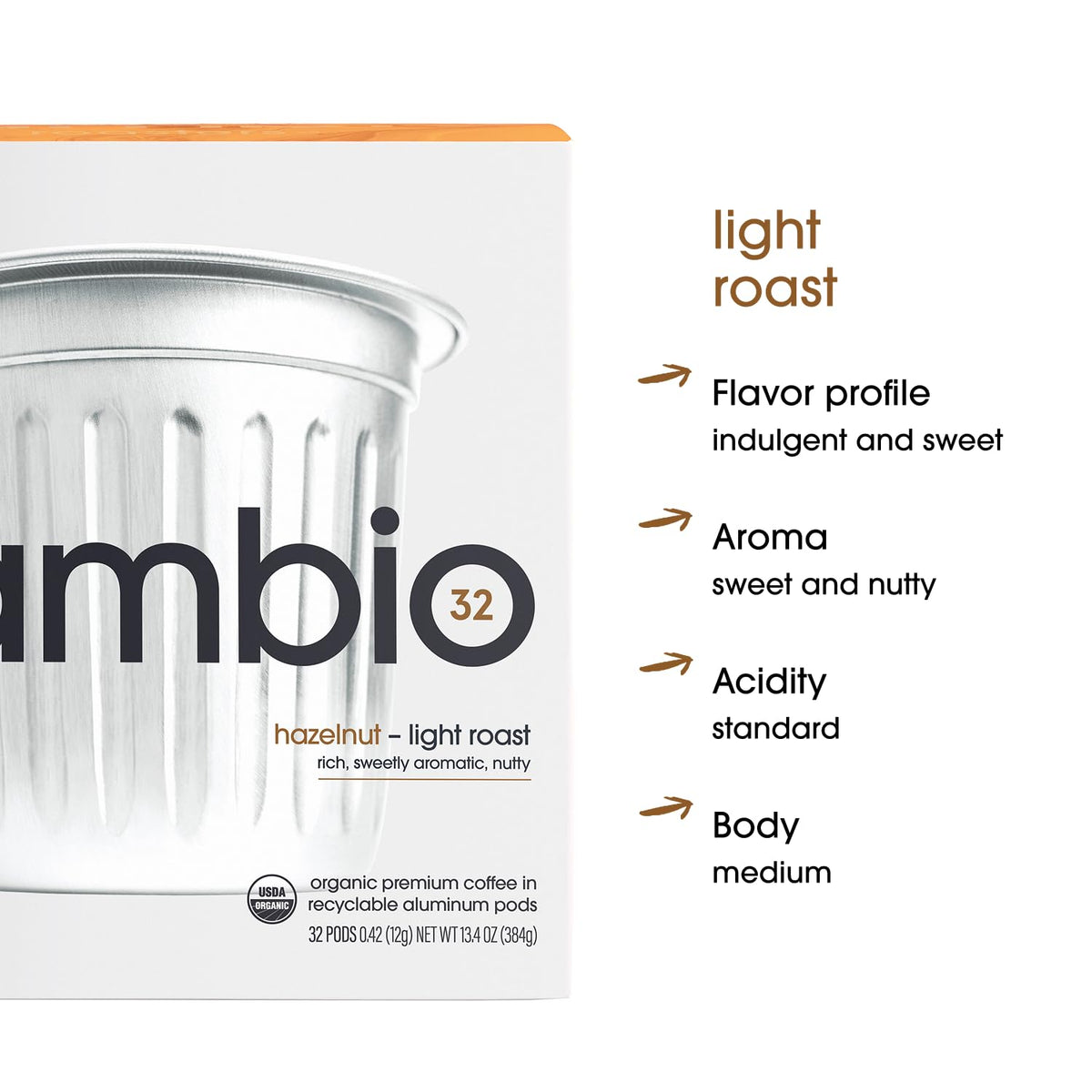 Cambio Roasters Hazelnut Light Roast aroma close-up emphasizes toasted hazelnut notes