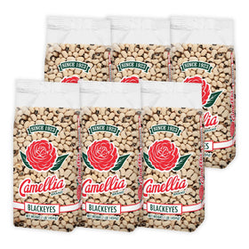 Camellia Brand dried blackeye peas in package, ideal pantry staple for Southern recipes.