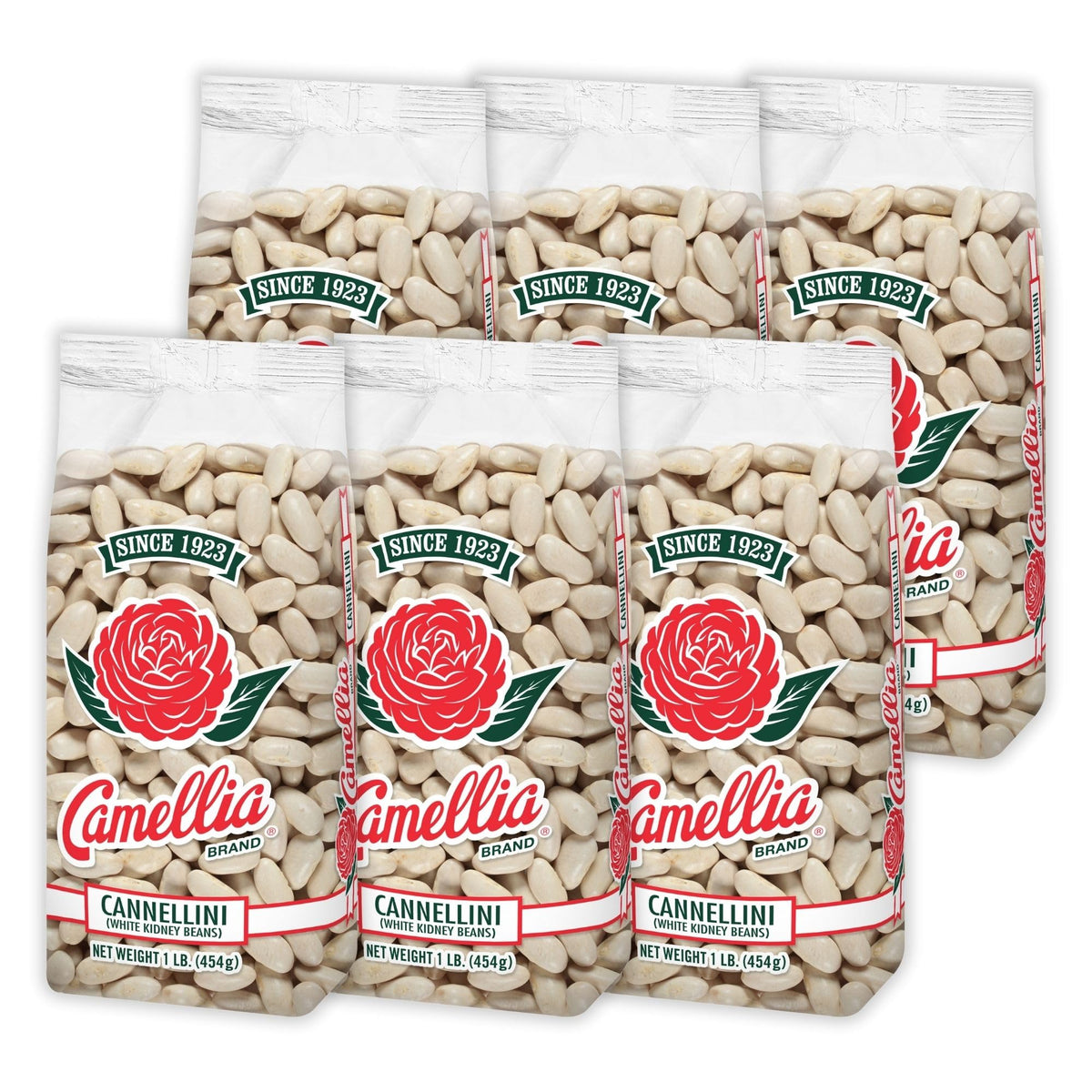 Camellia Brand cannellini beans in a dry bag for pantry storage and hearty soups.