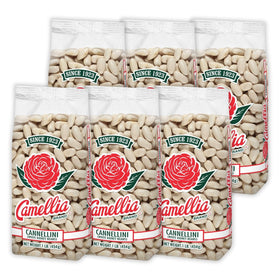 Camellia Brand cannellini beans in a dry bag for pantry storage and hearty soups.
