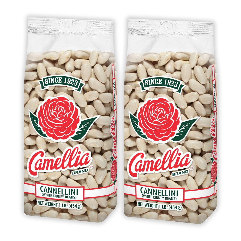 Camellia Brand Cannellini beans front-pack ready for pantry staples.