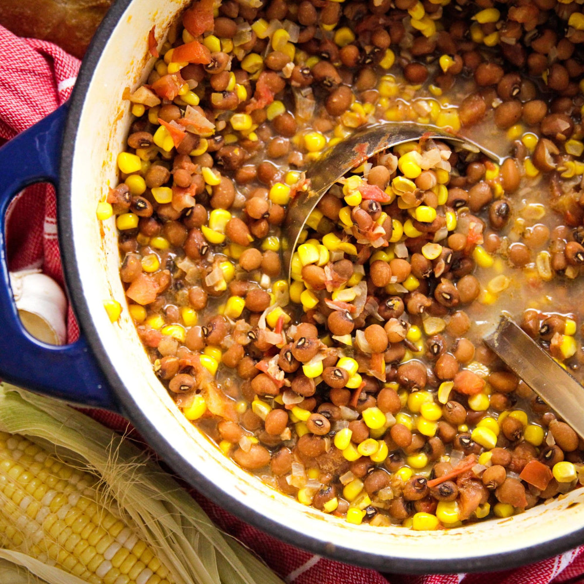 Camellia Brand Crowder Peas cooked in Southern dish for authentic taste.