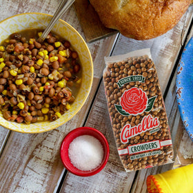 Camellia Brand Crowder Peas hoppin' John bowl for authenticity.