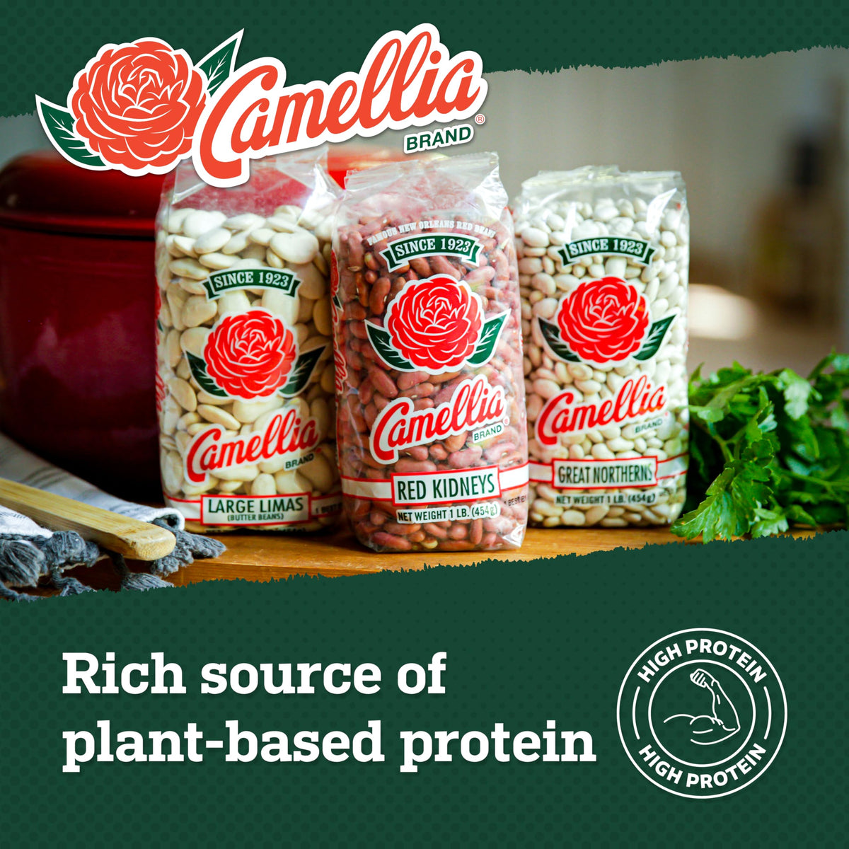 Camellia Brand Crowder Peas ready to serve for versatile meals.