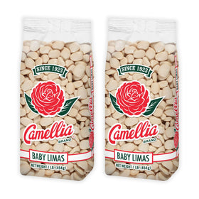 Camellia Brand dried baby lima beans in packaging for premium Southern cooking.