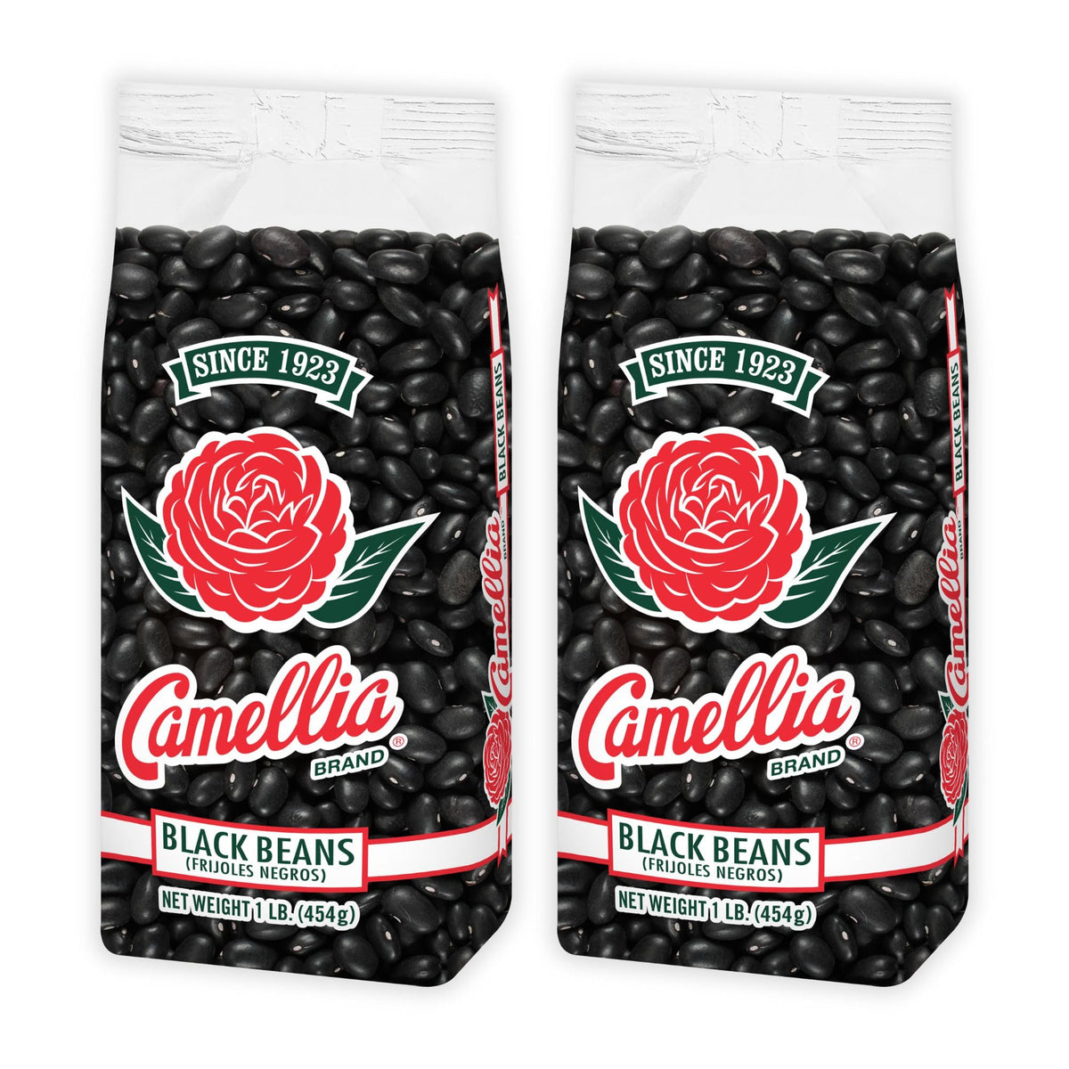 Camellia Brand dried black beans bag, versatile staple for soups and rice dishes.