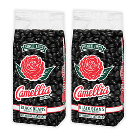 Camellia Brand dried black beans bag, versatile staple for soups and rice dishes.