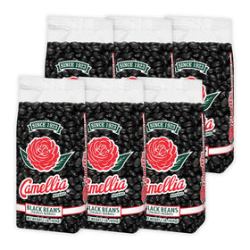 Camellia Brand dried black beans bag ideal for soups, stews, and rice and beans.