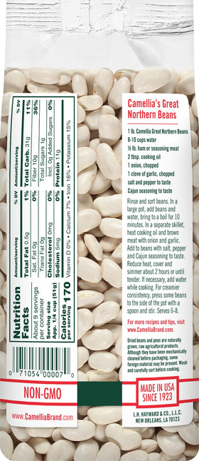 Camellia Brand Great Northern beans uncooked, a versatile pantry staple