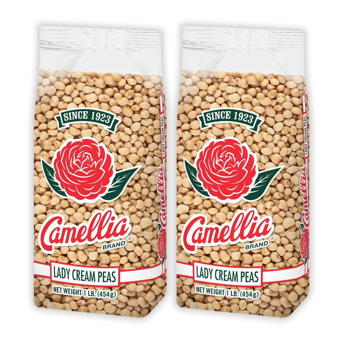 Camellia Brand dried Lady Cream peas in pack, ideal for traditional Southern dishes.