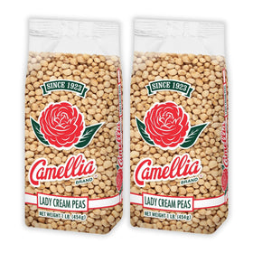 Camellia Brand dried Lady Cream peas in pack, ideal for traditional Southern dishes.