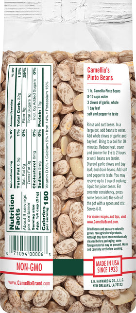 Camellia Brand dried Pinto beans simmering into chili for hearty meals