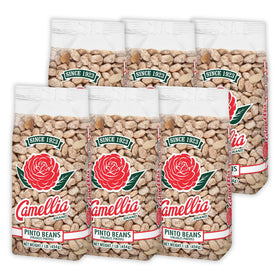 Camellia Brand dried Pinto beans pack-front, premium heirloom quality for rich flavors