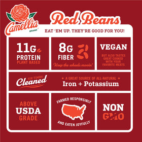 Camellia Brand dried red kidney beans in a chili bowl