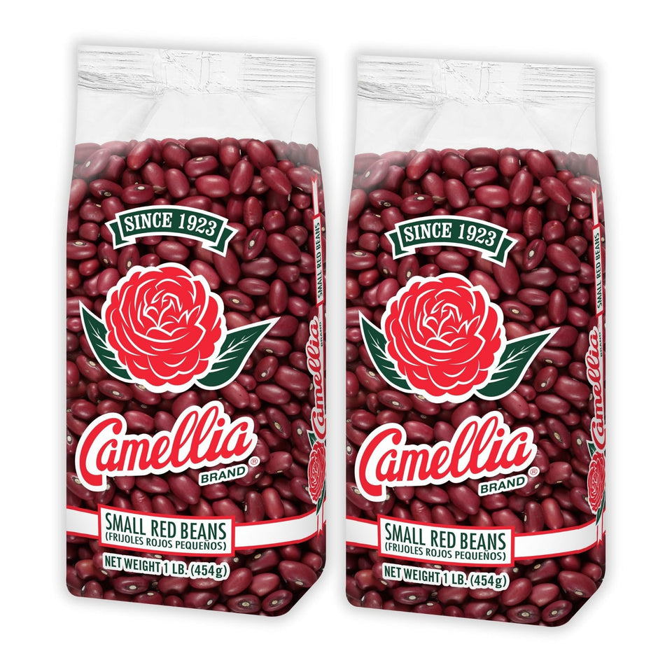 Camellia Brand dried small red beans in a bag, ideal for red beans and rice.
