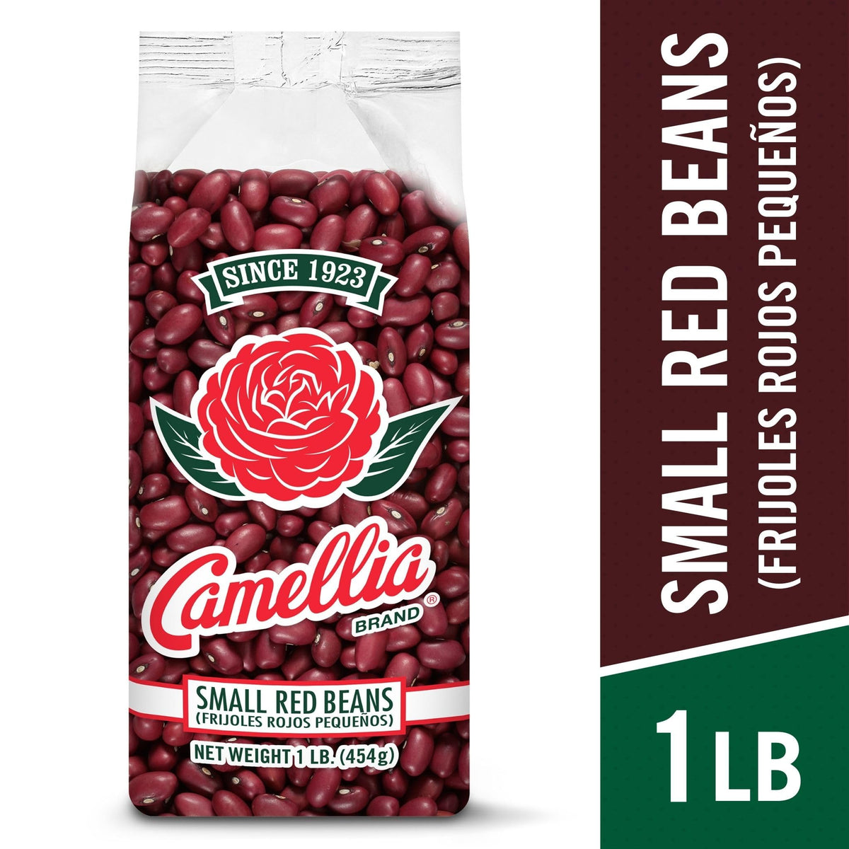 Camellia Brand dried small red beans cooking in a pot for a hearty meal.