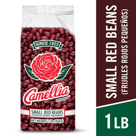 Camellia Brand dried small red beans cooking in a pot for a hearty meal.