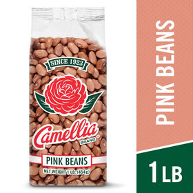 Camellia Brand pink beans raw pile—great for soaking before cooking.