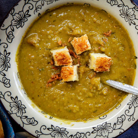Serving suggestion: vegetarian Dahl with Camellia split peas.