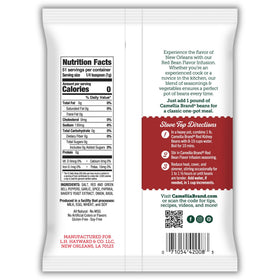Camellia seasoning bottle close-up highlighting all-natural, non-GMO ingredients.