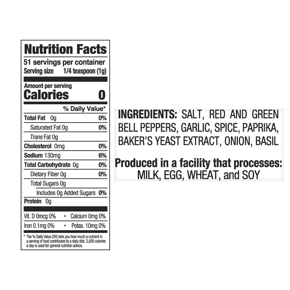 Seasoning ingredients layout emphasizes Cajun-Creole blend.