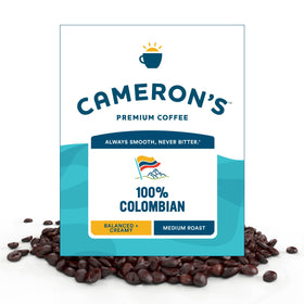 Cameron's Coffee 100% Colombian beans in a bag for a smooth morning brew