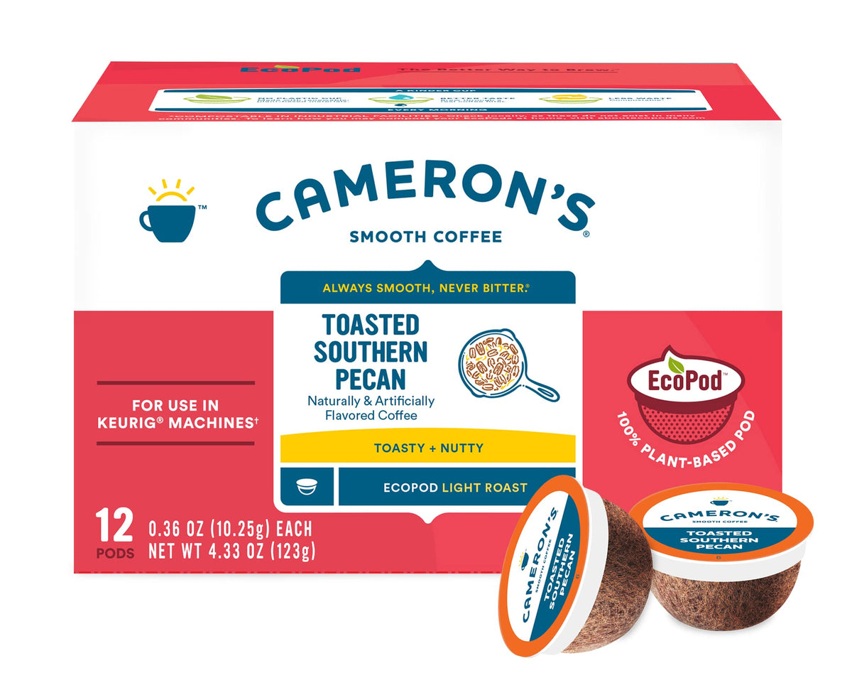 Cameron's Coffee arabica beans closeup shows premium quality.