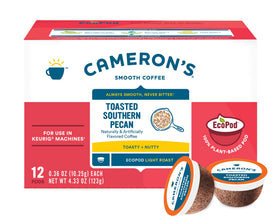 Cameron's Coffee arabica beans closeup shows premium quality.