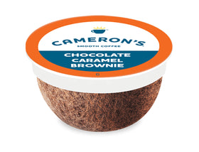 Camerons Coffee box Chocolate Caramel Brownie pods for quick, flavorful mornings.