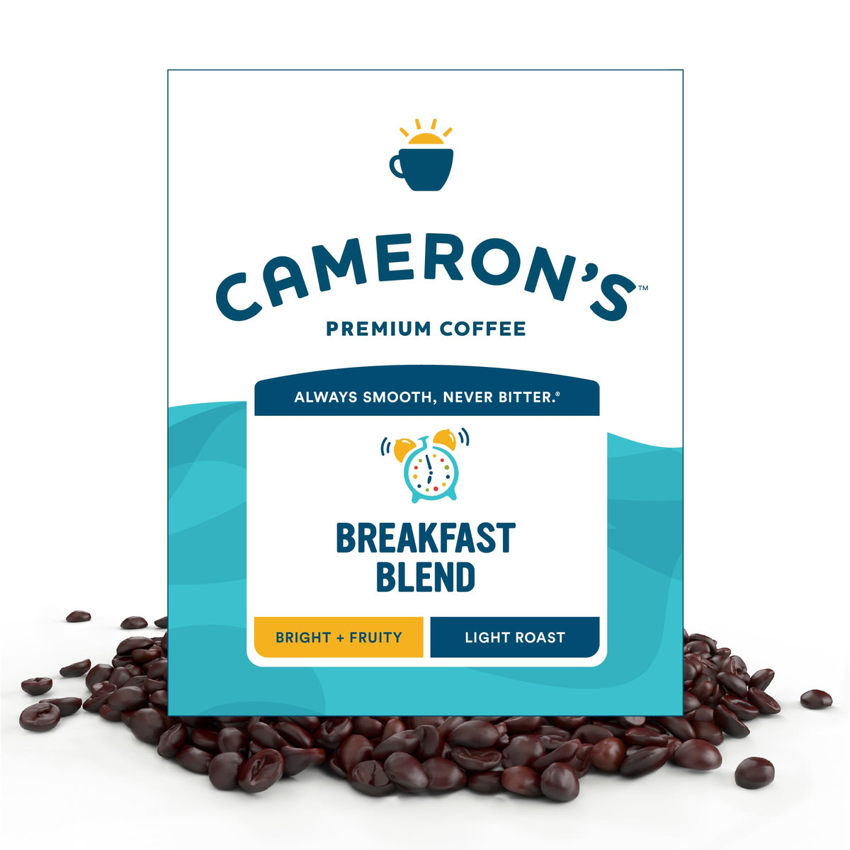 Cameron's Breakfast Blend whole bean bag front for home brewing.