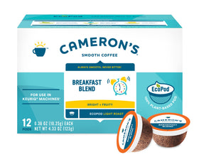 Cameron's compostable pods with real filter emphasize eco-friendly brewing