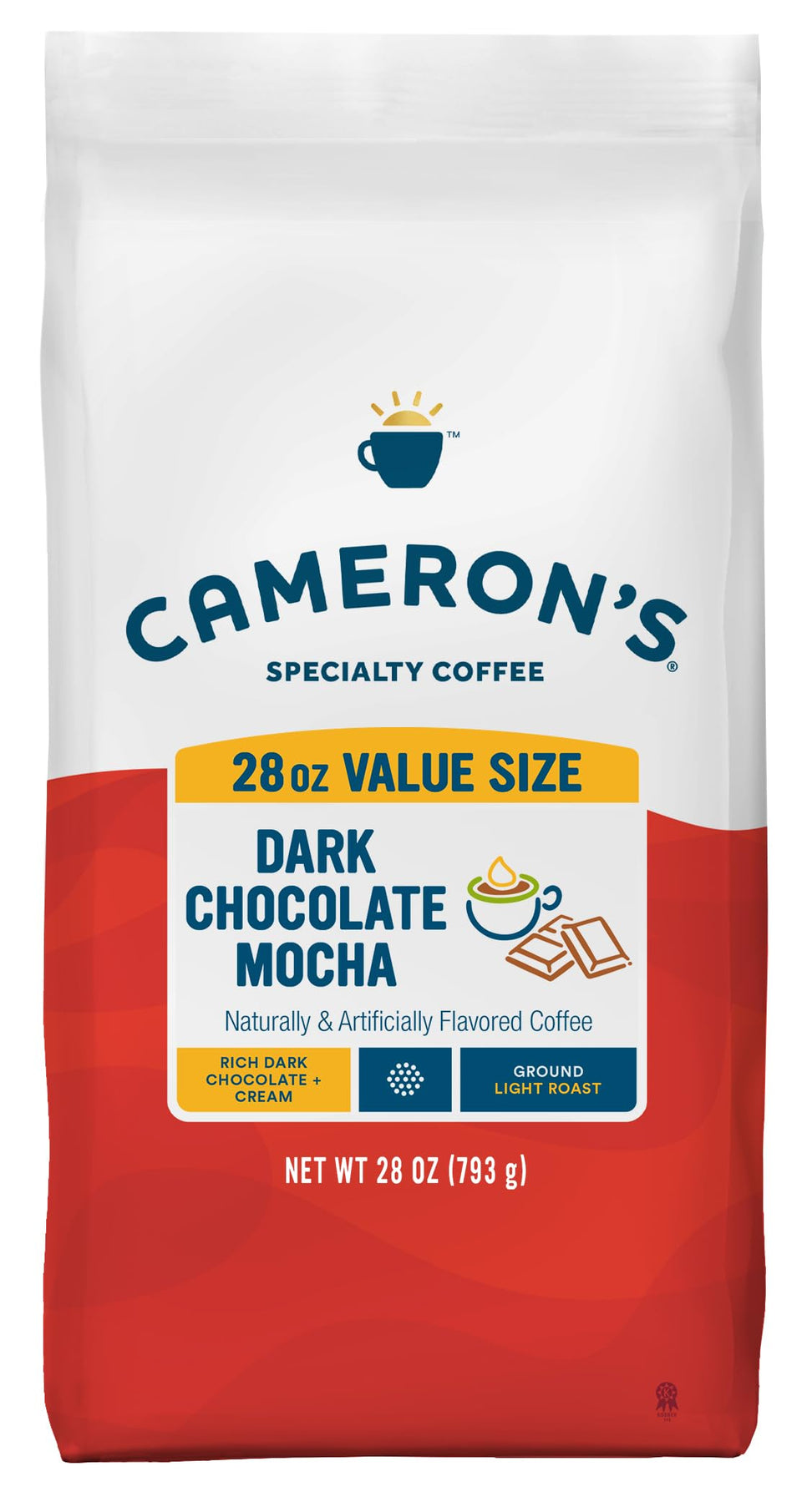 Cameron's Coffee Dark Chocolate Mocha bag with premium beans for a smooth morning ritual.