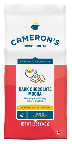 Cameron's Coffee Dark Chocolate Mocha ground coffee bag ready for at-home brewing with rich flavor