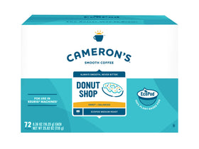 Cameron's Coffee Donut Shop pods in a box for quick, flavorful mornings.