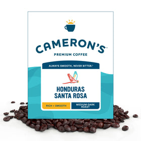 Cameron's Coffee Honduras Santa Rosa whole bean on the counter for bold home brewing
