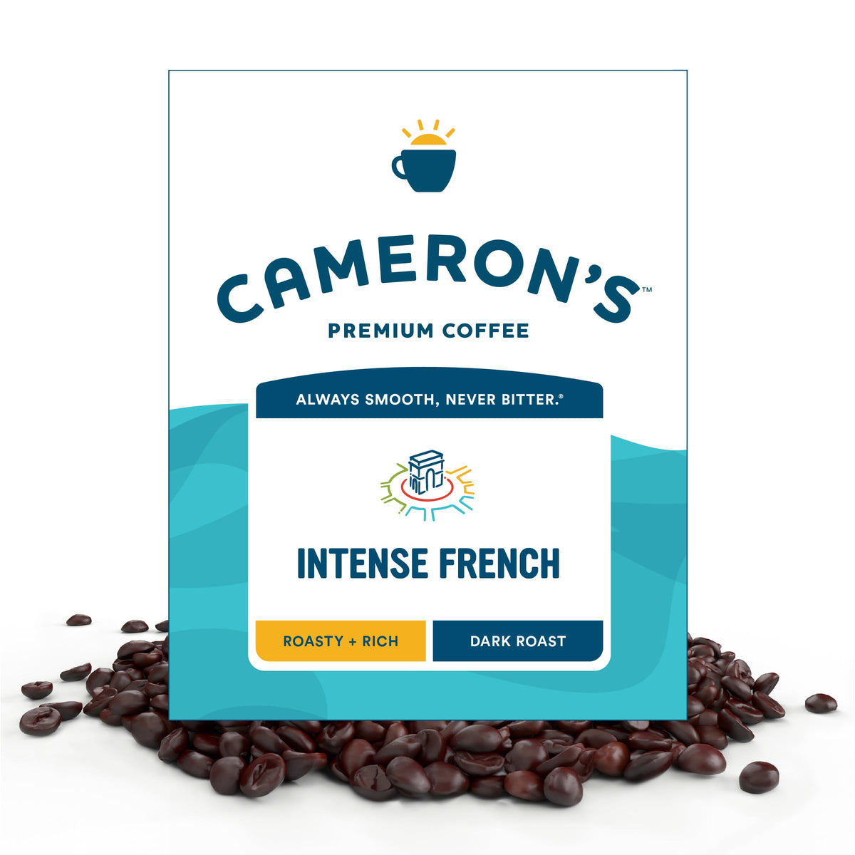 Cameron’s Coffee Intense French whole-bean 4 lb package for bold, versatile home brewing