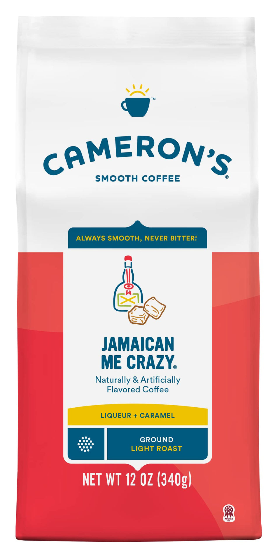 Cameron's Coffee Jamaican Me Crazy bag front view highlighting bold flavor