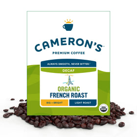 Cameron's Organic Decaf French Roast whole bean 4 lb, ready for home brewing.
