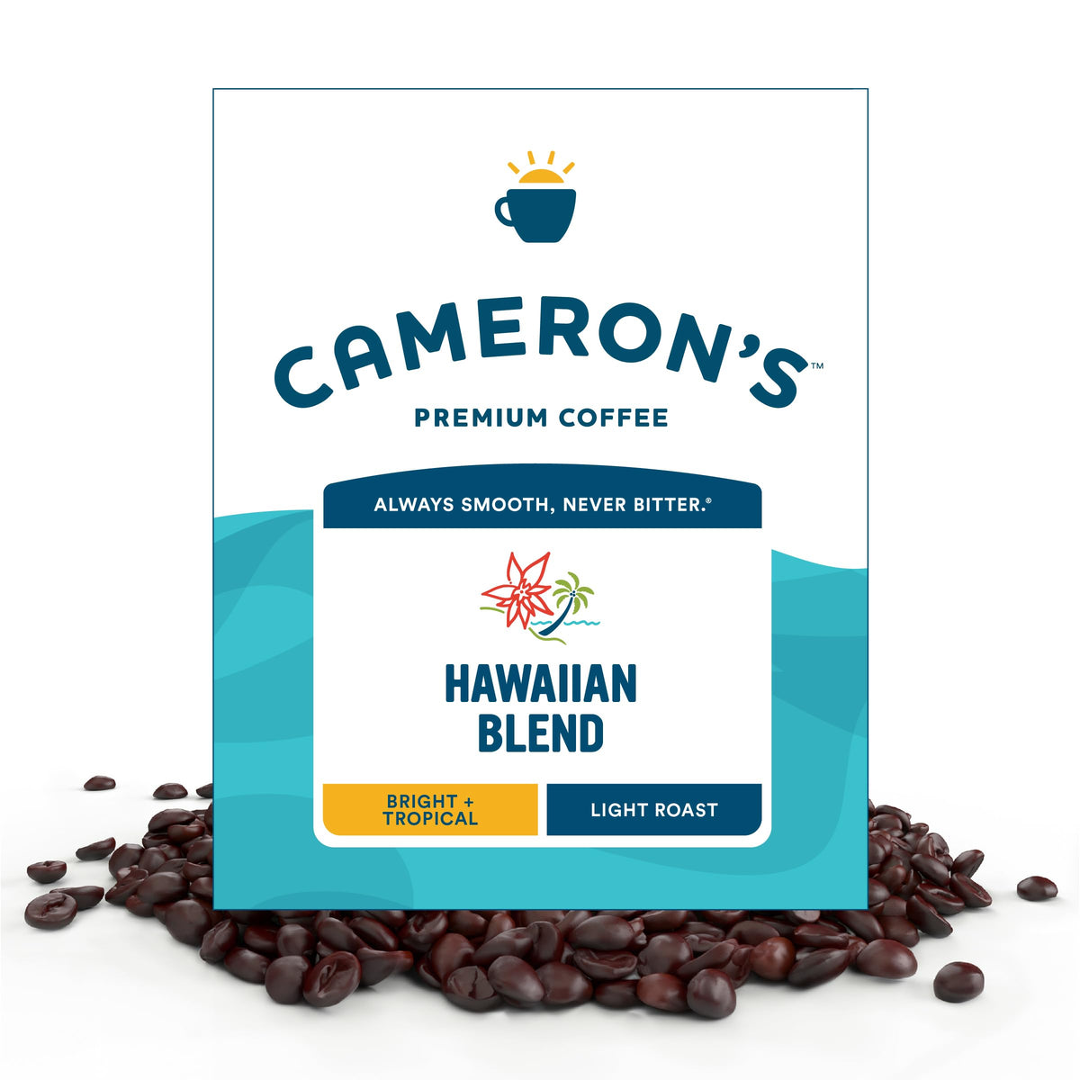 Cameron's Coffee roasted whole-bean Kona blend in a 4 lb bag for home brewing.
