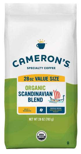 Cameron's Coffee Scandinavian Blend bag front, ideal for starting your day with aroma.