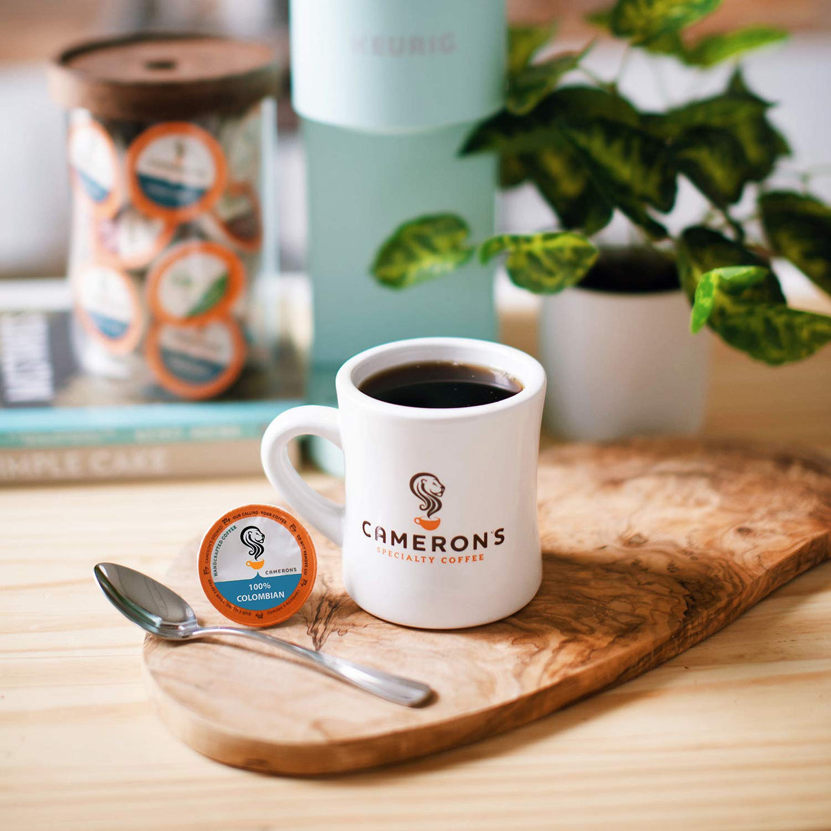Cameron's Coffee Vanilla Hazelnut scene in a bright kitchen ready for mornings