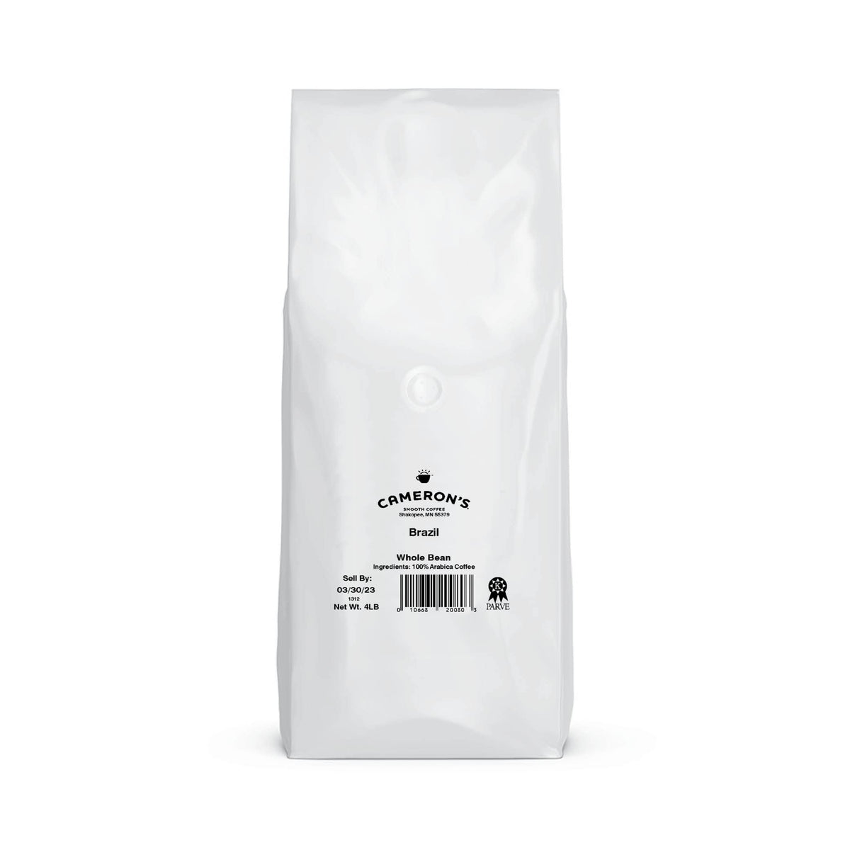 Cameron's Coffee whole bean closeup highlighting premium Arabica beans for a flavorful grind.