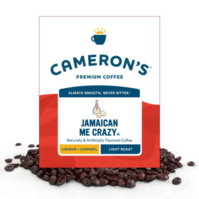 Cameron's Jamaican Me Crazy 4 lb bag, premium flavored coffee for home brewing.