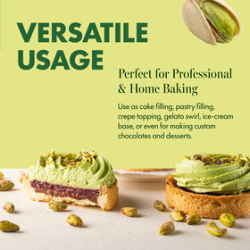 Cambie pistachio cream as crepes topping enhances dessert creaminess