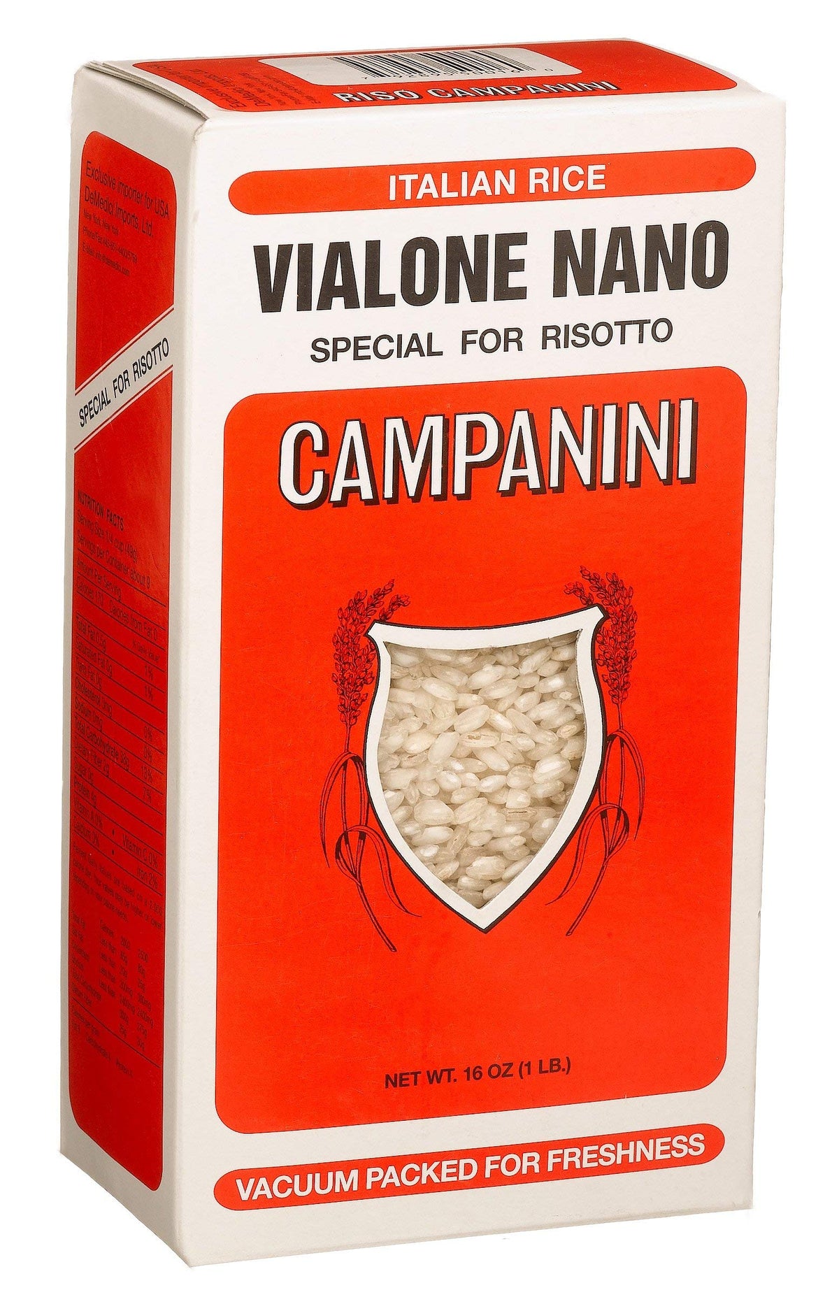 Campanini Vialone Nano Semifino rice pack for authentic Italian cooking and creamy textures.