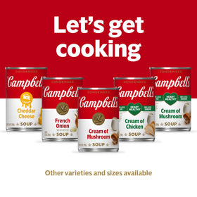 Campbell's Condensed Beef Broth in a soup bowl; comforting aroma in every bite.