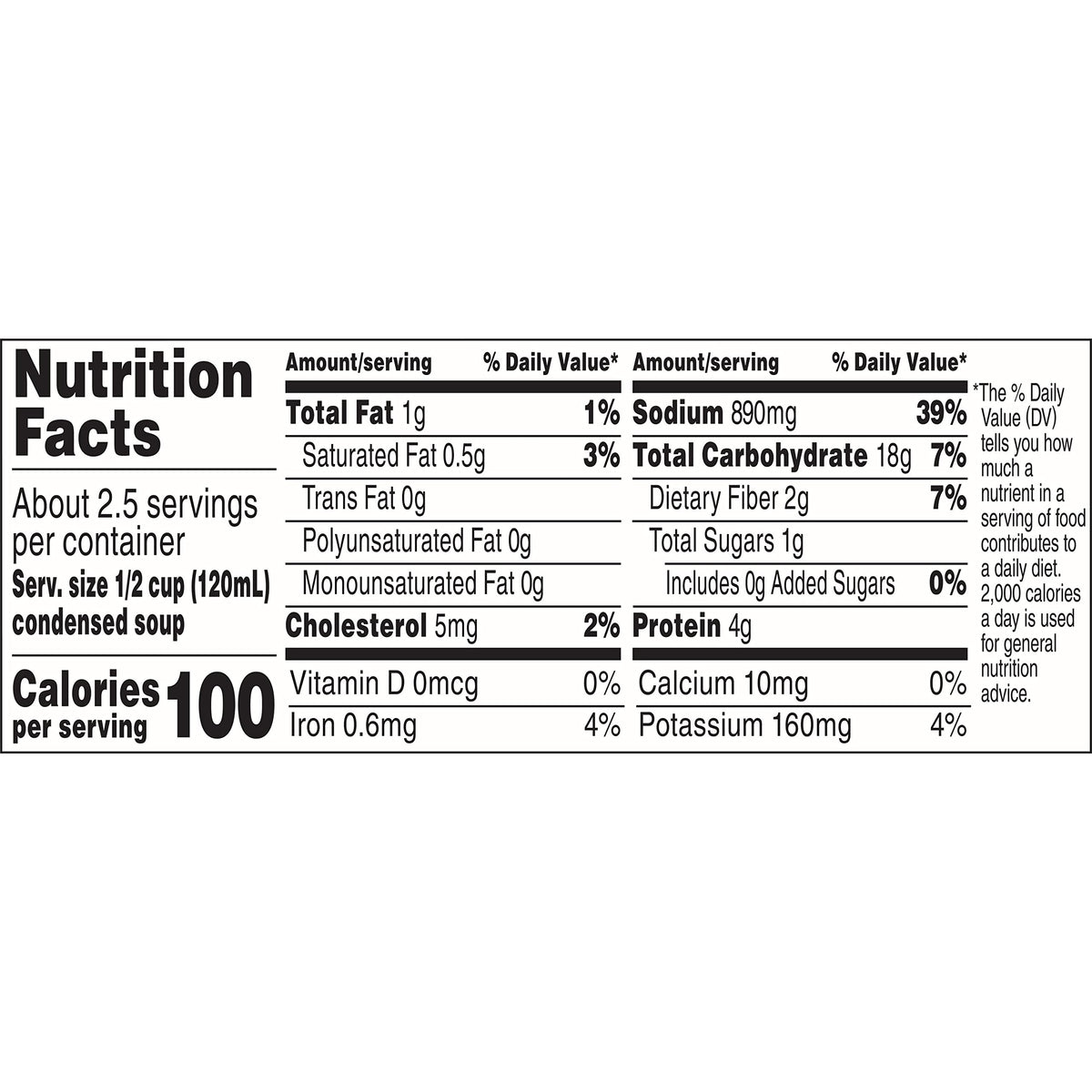 Label showcases Campbell's beef with vegetables and barley ingredients.
