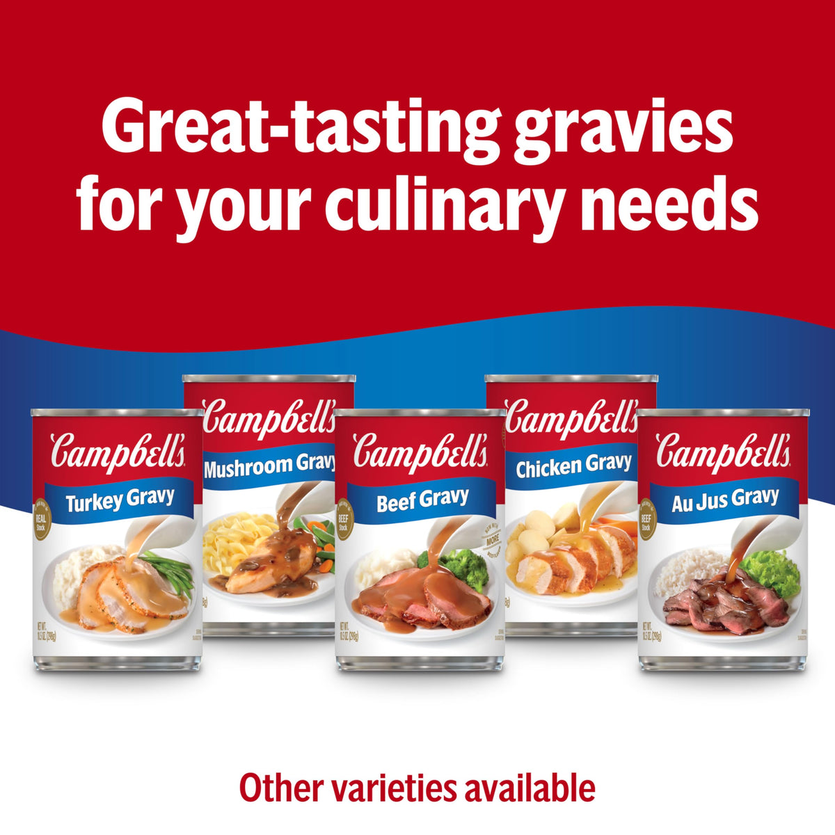 Campbell's Chicken Gravy enhances casseroles and hearty family meals.