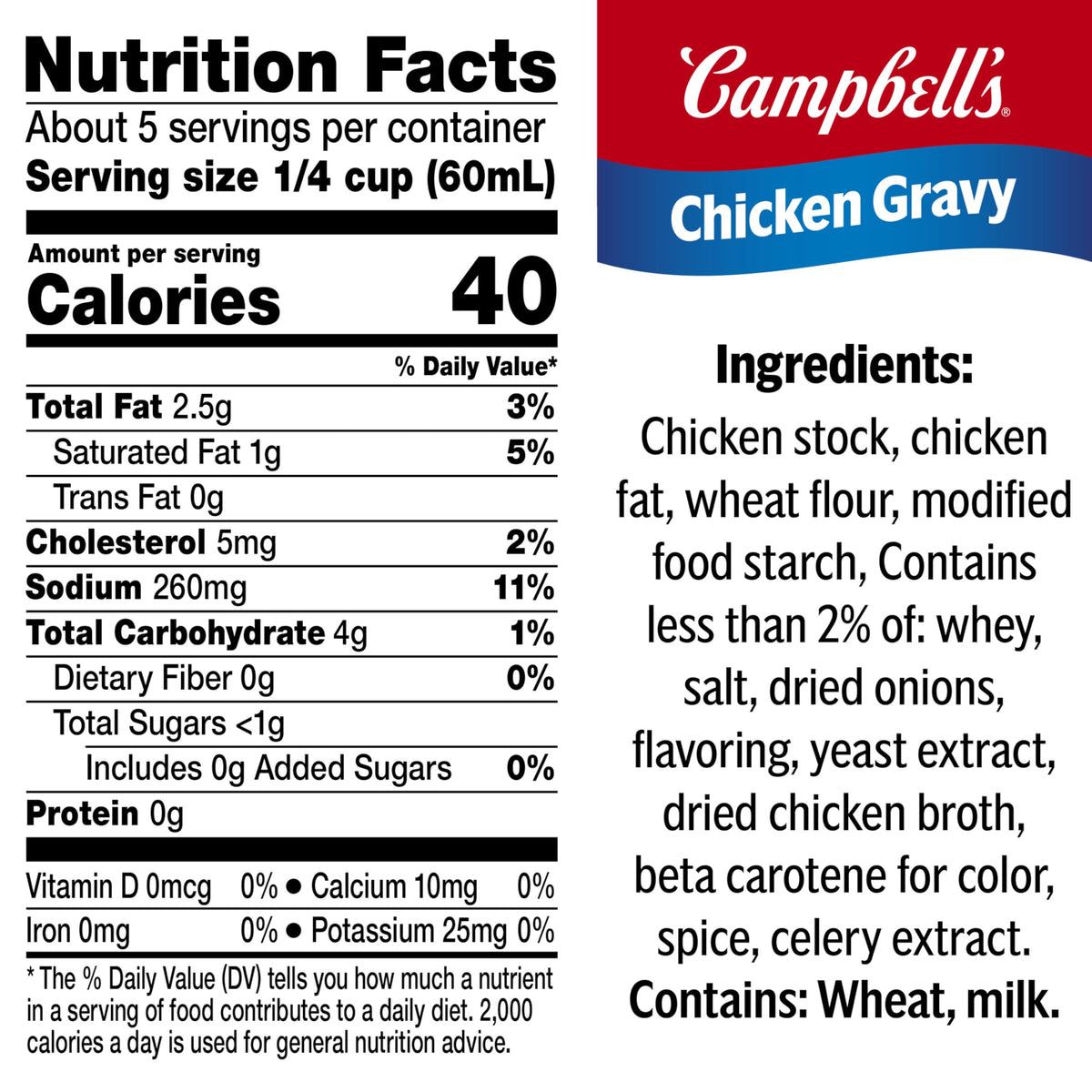 Campbell's Chicken Gravy poured over mashed potatoes for comfort.